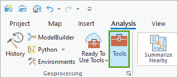 Tools button on the Analysis tab