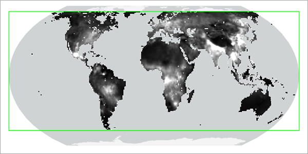 PM25 mosaic layer displayed with Standard Deviation stretch