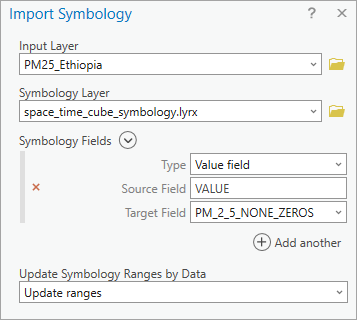 Import Symbology tool with parameters filled in