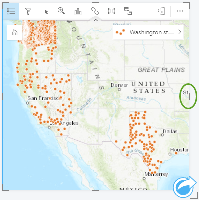 Right handle on map of the United States