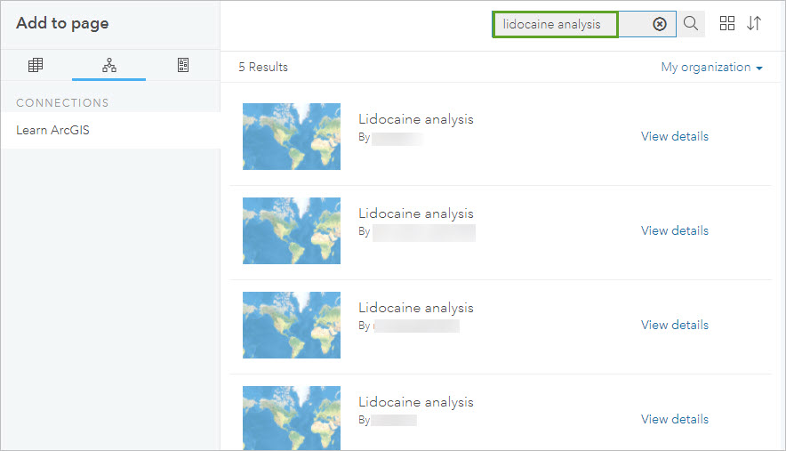 Search and select your Lidocaine analysis