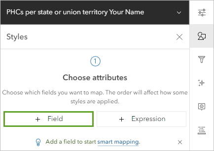 Field button in the Styles pane