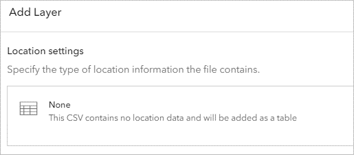 Location settings set to None.