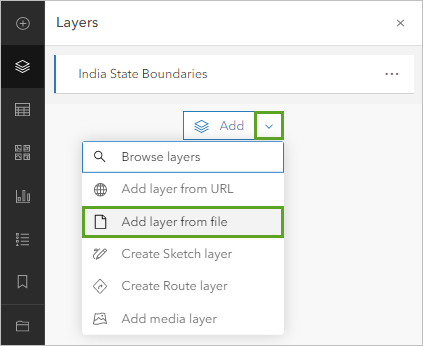 Add layer from file in the Layers pane