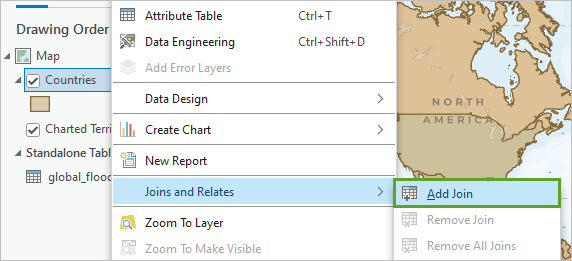 Add Join in the Countries layer's context menu