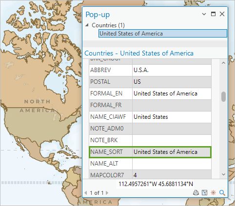 NAME_SORT field in the pop-up window