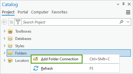 Add folder connection.