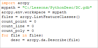 List and describe datasets with Python | Learn ArcGIS