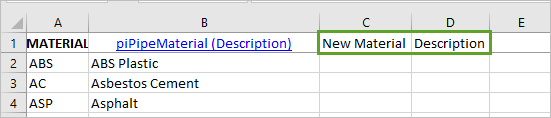 Add the lookup fields to the MATERIAL sheet.