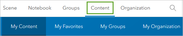 Content tab on the ribbon