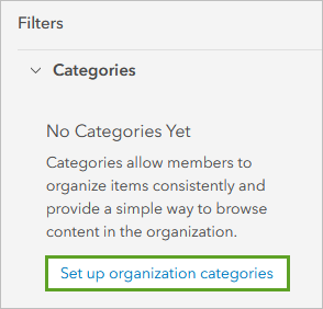 Set up organization categories