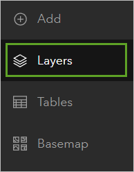 Layers on the Contents toolbar