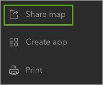 Share map button on Contents toolbar