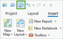 Save button on the Quick Access Toolbar