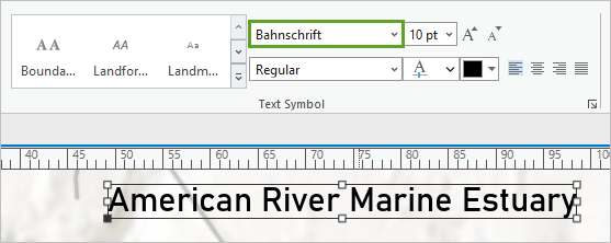 Typeface set to Bahnschrift on the ribbon