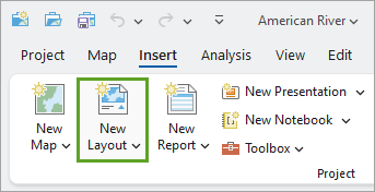 New Layout button on the ribbon