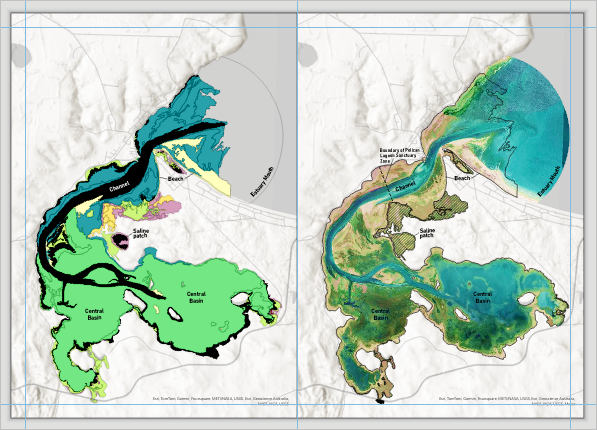 Two map frames with identical extents