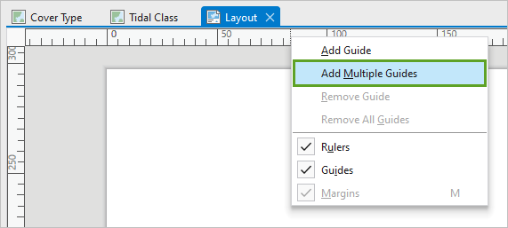 Add Multiple Guides option in the ruler's context menu