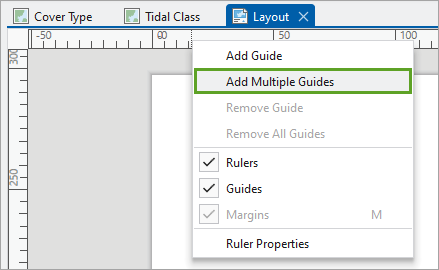 Add Multiple Guides option in the ruler's context menu