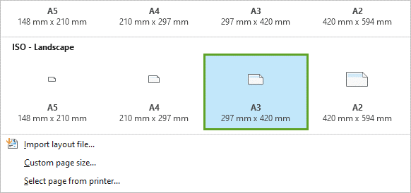 A3 landscape layout size