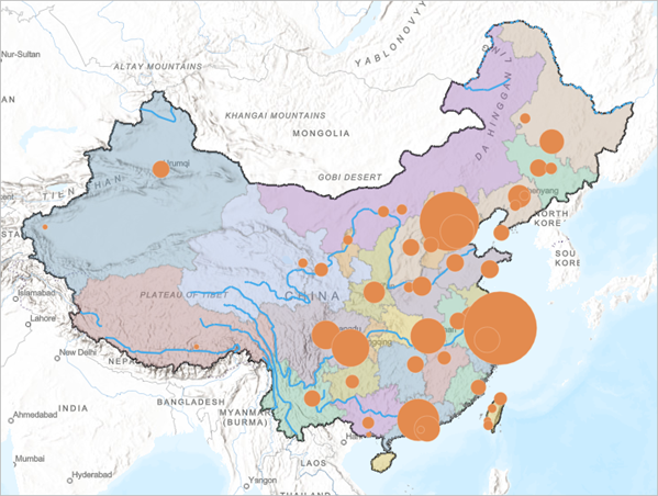 map china cities and other