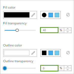 Fill transparency and Outline transparency set in the Symbol style window