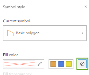 Collapse button to turn off Fill symbol style