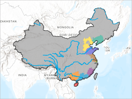 Gray administrative divisions on the map