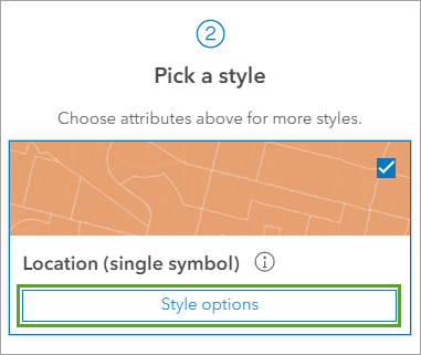 Style options for Location (single symbol) under Pick a style