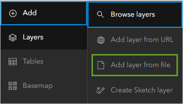 Add layer from file from the Add menu