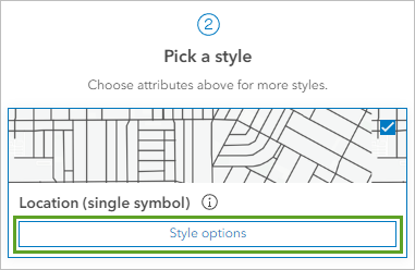 Style options for Location (single symbol)