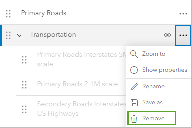 Remove option for the Transportation group layer