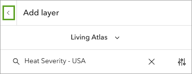 Back arrow at the top of the Add layer pane