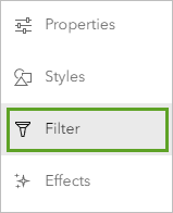 Filter on the Settings toolbar