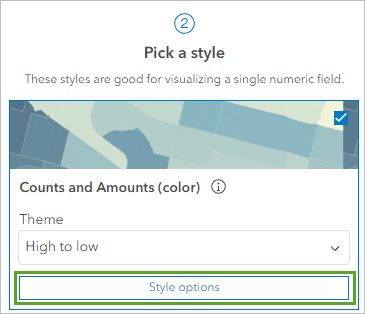 Style options for Counts and Amounts (color)