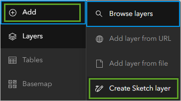 Create Sketch layer in the Add menu