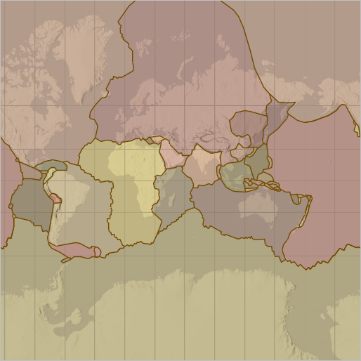 Global map of tectonic plates