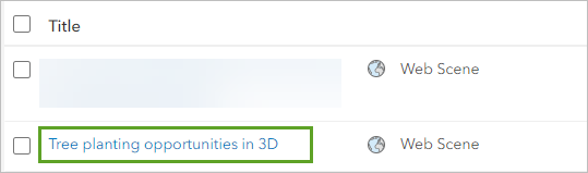 Scene title on Contents tab page