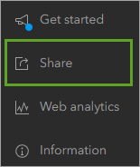 Share on the toolbar