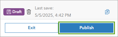 Publish button at the bottom of the Express pane