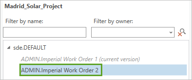 Imperial Work Order 2 version in the Change Version window