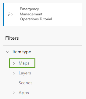 Maps filter, which allows you to view the maps of the solution