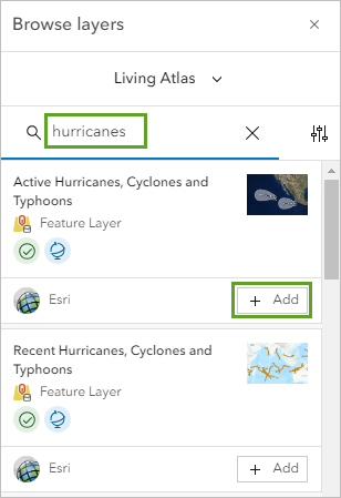 Add button to add the active hurricanes feed