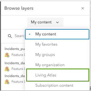 Living Atlas content option