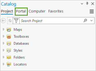 Portal tab in Catalog pane