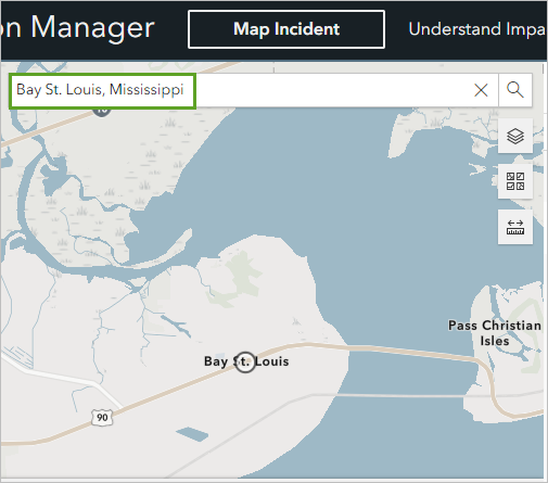 The map shows Bay St. Louis, Mississippi.