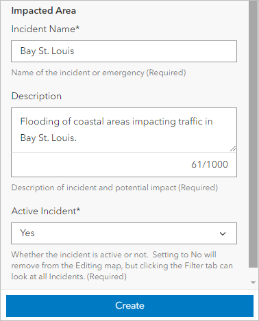 Information about the impacted area