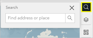 The search box allows you to search for places.