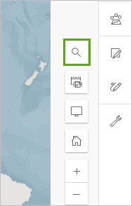 The search button is on the right side of the map.