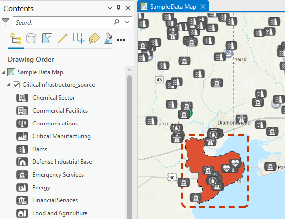 The sample data map opens in ArcGIS Pro.